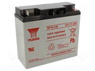 Re-battery: acid-lead; 12V; 18Ah; AGM; maintenance-free YUASA