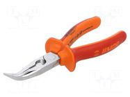 Pliers; side,cutting,curved,half-rounded nose; 170mm UNIOR