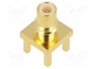 Socket; SMC; male; straight; 50Ω; THT; for cable; PTFE; gold-plated AMPHENOL RF
