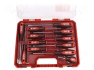 Kit: screwdrivers; Phillips,Pozidriv®,slot; case; 12pcs. Milwaukee