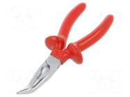 Pliers; insulated,curved,half-rounded nose; 170mm; 512/1VDEDP UNIOR