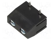 Connector: PCB terminal block; terminal; straight; on PCBs; black XINYA