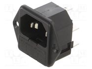 Connector: AC supply; socket; male; 10A; 250VAC; C14 (E); -40÷70°C BULGIN
