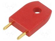 connector Male Insulated 6.35mm Shorting Link Red HARWIN