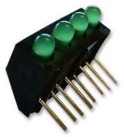 LED, PCB, 3MM, QUAD, GREEN