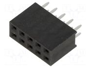 Connector: pin strips; socket; female; PIN: 10; straight; THT; 2x5 HARWIN