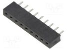 Socket; pin strips; female; 2mm; PIN: 9; THT; on PCBs; 2A; tinned HARWIN