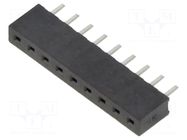 Connector: pin strips; socket; female; PIN: 9; 2A; straight; THT HARWIN