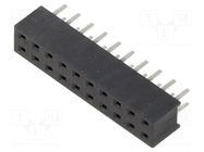 Connector: pin strips; socket; female; PIN: 20; 2A; straight; THT HARWIN