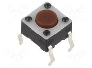 Microswitch TACT; SPST-NO; Pos: 2; 0.05A/12VDC; THT; 0.98N; 6x6x4mm E-SWITCH
