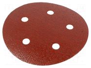 Sanding plate; 125mm; Granularity: 60; with holes; Mounting: bur 3M