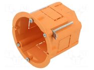 Enclosure: junction box; Ø: 60mm; Z: 60mm; plaster embedded; orange JONEX