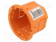 Enclosure: junction box; Ø: 60mm; Z: 45mm; plaster embedded; orange JONEX