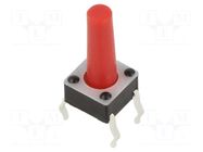 Microswitch TACT; SPST-NO; Pos: 2; 0.05A/12VDC; THT; 2.45N; 6x6x4mm E-SWITCH