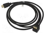 Cable; HDMI plug,HDMI plug 270°; PVC; 2m; black; 30AWG; Core: CCS Goobay