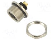 Connector: M9; socket; female; Plating: gold-plated; 125V; 3A; IP67 BINDER