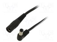 Cable; 2x0.5mm2; DC 5,5/2,1 plug,DC 5,5/2,1 socket; angled; 0.5m WEST POL
