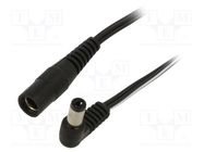 Cable; 2x0.5mm2; DC 5,5/2,1 plug,DC 5,5/2,1 socket; angled; 1.5m WEST POL