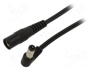 Cable; 2x0.5mm2; DC 5,5/2,1 plug,DC 5,5/2,1 socket; angled; 2m WEST POL