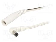 Cable; 2x0.5mm2; DC 5,5/2,1 socket,DC 5,5/2,5 plug; angled; 1.5m WEST POL