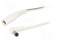 Cable; 2x0.5mm2; DC 5,5/2,1 socket,DC 5,5/2,5 plug; angled; 1.5m WEST POL