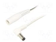Cable; 2x0.5mm2; DC 5,5/2,5 plug,DC 5,5/2,5 socket; angled; 1.5m WEST POL