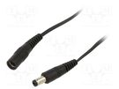 Cable; 2x0.5mm2; DC 5,5/2,1 plug,DC 5,5/2,1 socket; straight WEST POL
