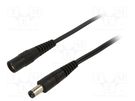 Cable; 2x0.5mm2; DC 5,5/2,5 plug,DC 5,5/2,5 socket; straight WEST POL