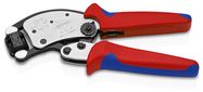 KNIPEX 97 53 19 SB Twistor® T Self-Adjusting Crimping Pliers for wire ferrules with rotatable die head with multi-component handles chrome-plated 196 mm