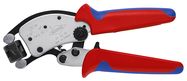 KNIPEX 97 53 19 Twistor® T Self-Adjusting Crimping Pliers for wire ferrules with rotatable die head with multi-component handles chrome-plated 200 mm