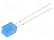 LED; rectangular; 5x5x7mm; blue; 220÷330mcd; 140°; Front: flat; 20mA OPTOSUPPLY