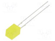 LED; rectangular; 5x5x7mm; yellow; 150÷220mcd; 140°; Front: flat OPTOSUPPLY