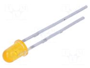 LED; yellow; 3mm; 100mcd; 30°; Front: convex; 2.4VDC; No.of term: 2 EVERLIGHT