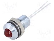 Indicator: LED; prominent; red; 2VDC; Ø8mm; 2pin; metal CML INNOVATIVE TECHNOLOGIES