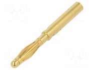 Connector: 2mm banana; plug; 10A; 30VAC; 60VDC; gold-plated STÄUBLI