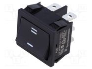 ROCKER; DPDT; Pos: 2; ON-ON; 6A/250VAC; black; PR; Rcont max: 50mΩ TE Connectivity