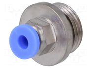 Push-in fitting; straight; -0.95÷15bar; nickel plated brass PNEUMAT