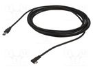 Cable; USB 3.2; USB A plug,USB C angled plug; 5m; black; 5Gbps VCOM