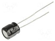 Capacitor: electrolytic; THT; 10uF; 50VDC; Ø6.3x7mm; Pitch: 2.5mm PANASONIC