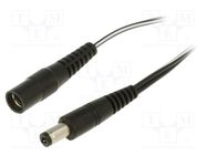 Cable; 2x0.5mm2; DC 5,5/2,1 plug,DC 5,5/2,1 socket; straight WEST POL