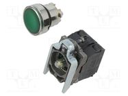 Switch: push-button; 22mm; Stabl.pos: 1; NC + NO; green; LED; 230V SCHNEIDER ELECTRIC