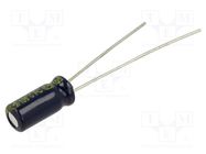 Capacitor: electrolytic; THT; 3.3uF; 50VDC; Ø5x11mm; Pitch: 2mm PANASONIC