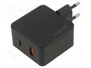 Power supply: switching; mains,plug; 5VDC; 3A; 18W; Plug: EU; black LOGILINK