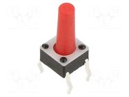 Microswitch TACT; SPST-NO; Pos: 2; 0.05A/12VDC; THT; 2.45N; 6x6x4mm E-SWITCH