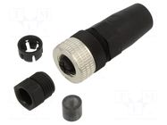 Connector; M12; PIN: 4; straight; plug; Connection: PG7; 150VDC; 3A TELEMECANIQUE SENSORS
