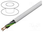 Wire; YDY; 4G1mm2; round; solid; Cu; PVC; white; 450V,750V; 100m ELEKTROKABEL