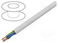 Wire; YDY; 5G2.5mm2; round; solid; Cu; PVC; white; 450V,750V; 100m ELEKTROKABEL