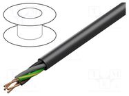 Wire; YKY; 4G1.5mm2; round; solid; Cu; PVC; black; 600V,1kV; 100m ELEKTROKABEL