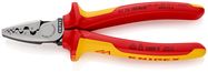KNIPEX 97 78 180 SB Crimping Pliers for wire ferrules insulated with multi-component grips, VDE-tested 180 mm