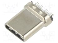 Plug; USB C; on PCBs; SMT; PIN: 24; horizontal; USB 3.1; gold-plated MOLEX